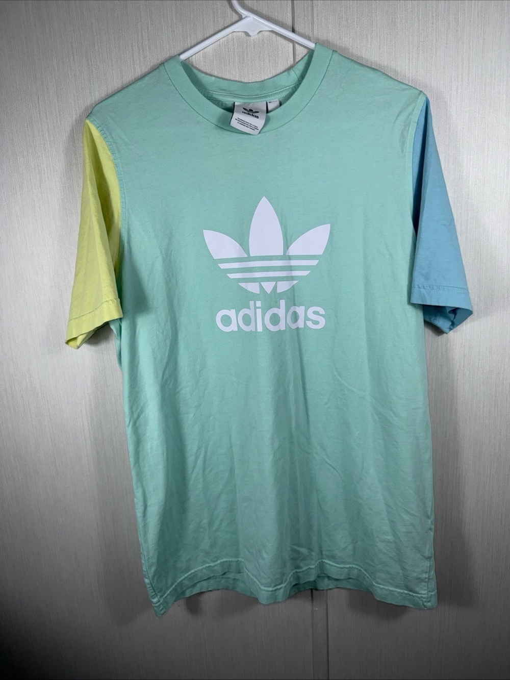 ADIDAS BLOCKED TREFOIL TEE SHIRT MULTICOLOR MENS SIZE M